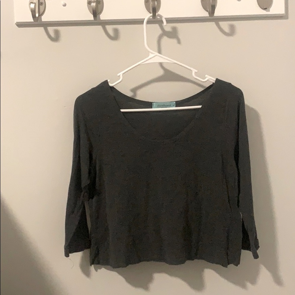 plain grey chris&carol cropped tee